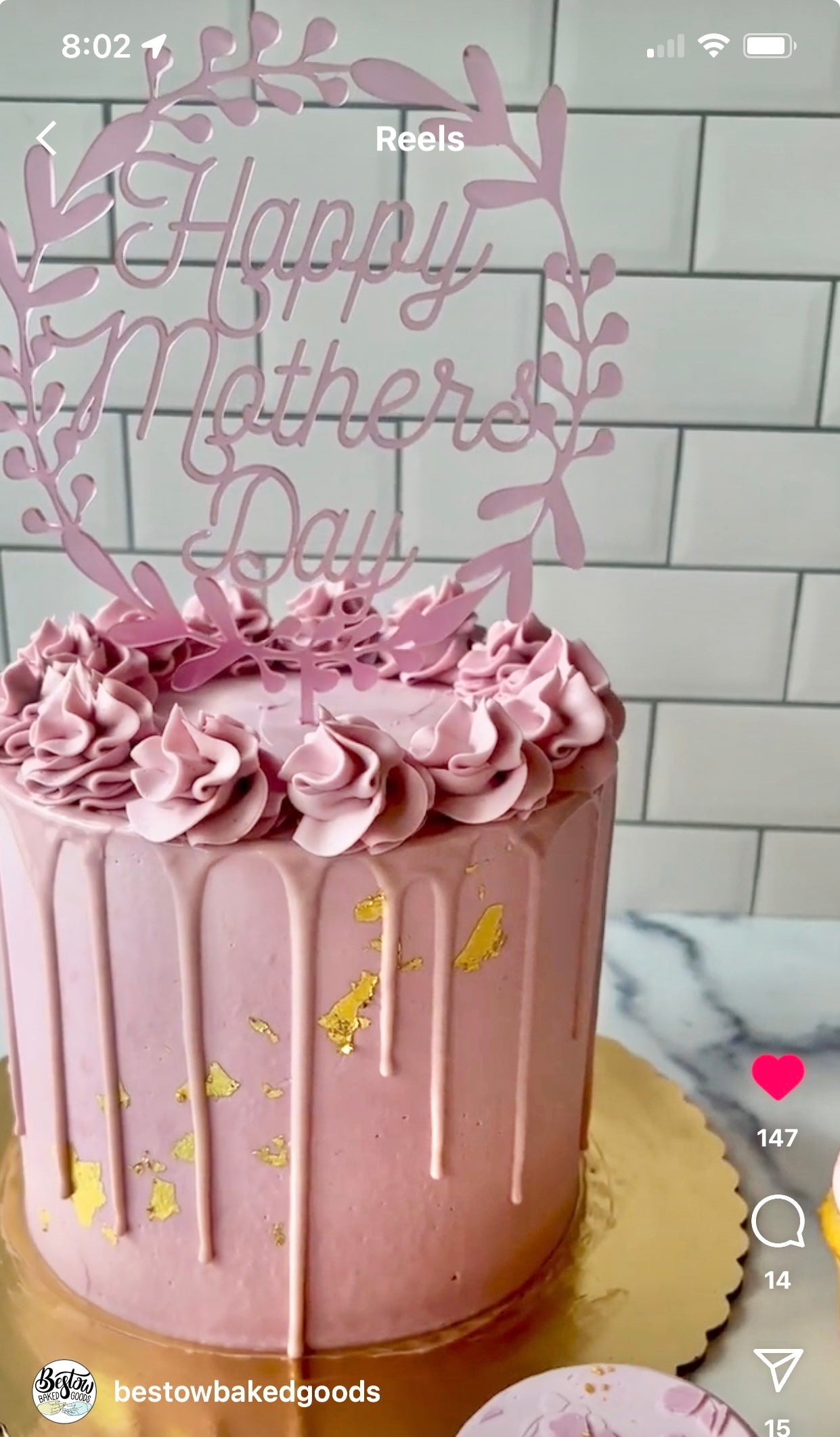 Mothers Day Wreath Cake Topper