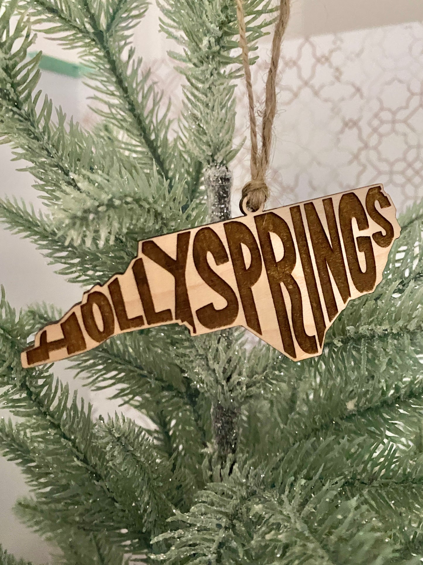 Holly Springs NC engraved ornament