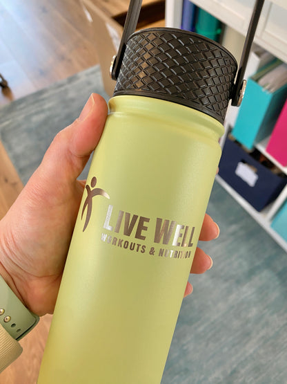 Live Well engraved water bottle