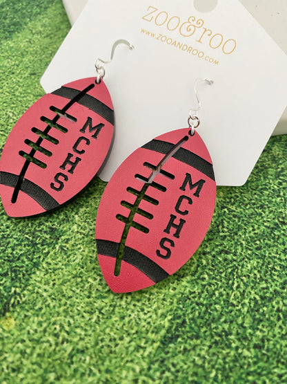 Customizable football earrings