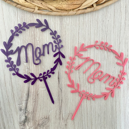 Mini Mom Wreath Cake Topper