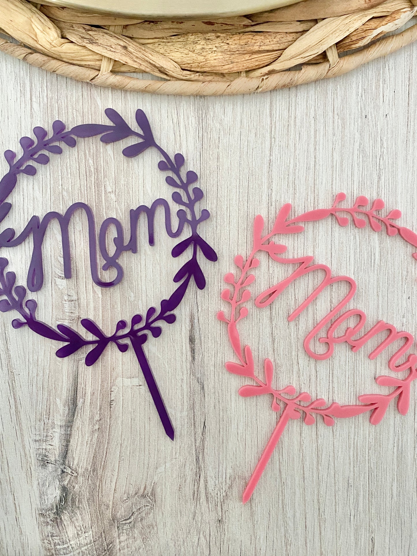 Mini Mom Wreath Cake Topper