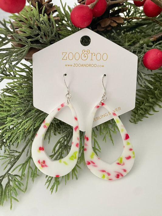 Christmas Terrazzo Olivia Teardrop Earrings