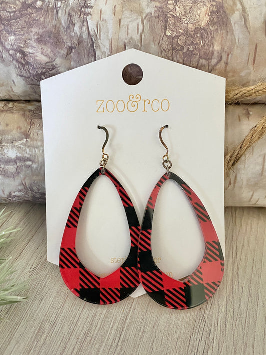 Buffalo Plaid Olivia Teardrop Earrings