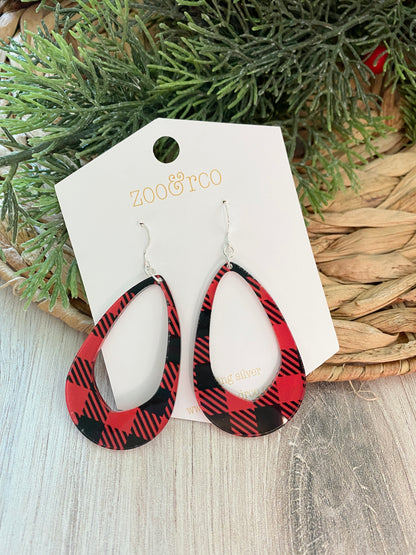 Buffalo Plaid Olivia Teardrop Earrings