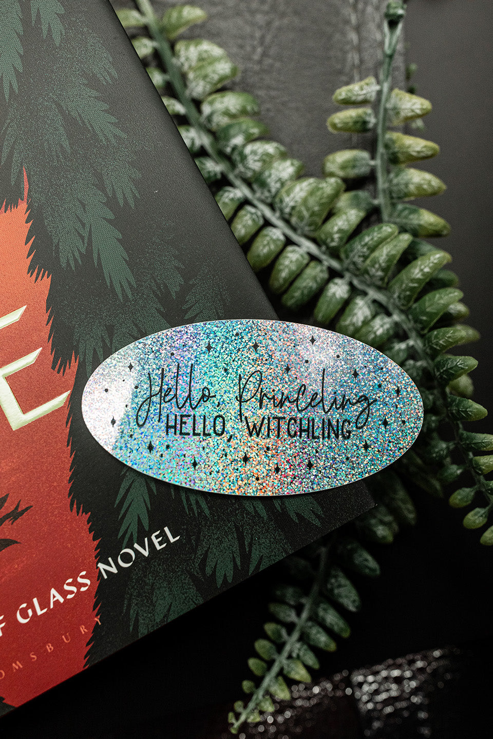 Hello Princeling/Witchling holographic glitter sticker