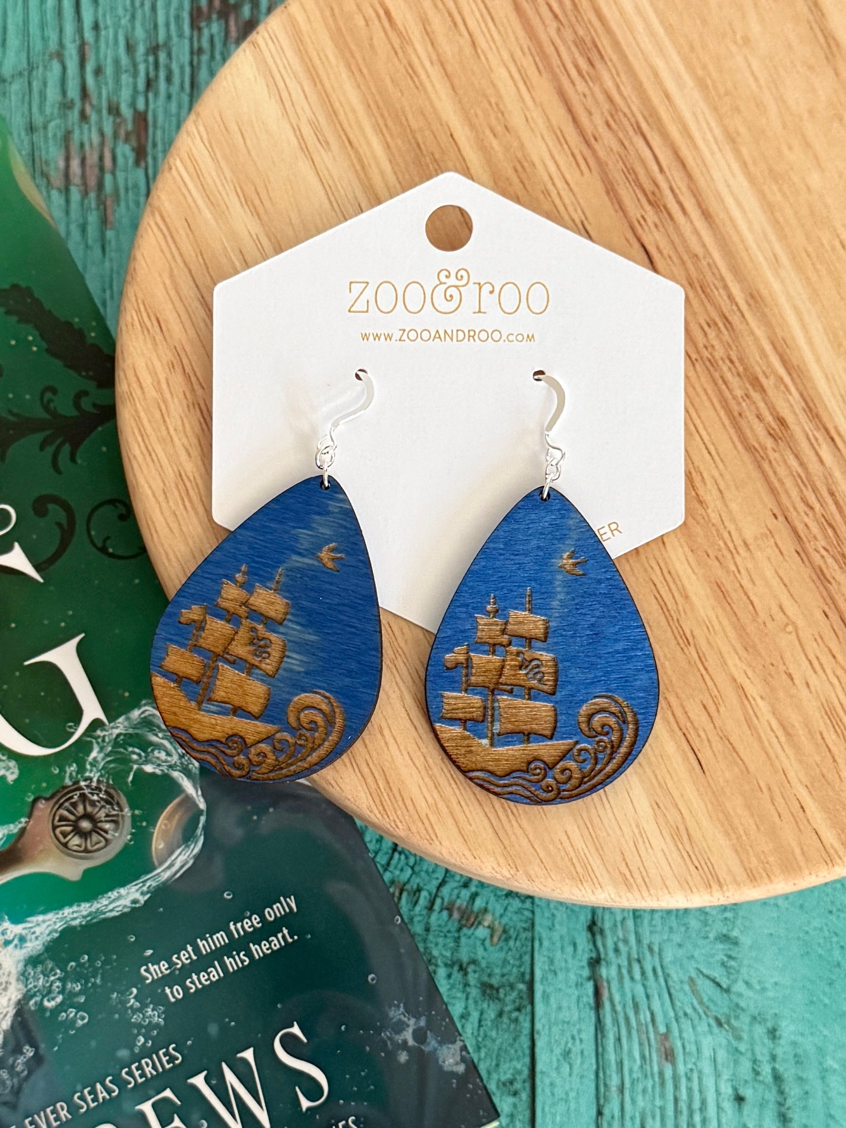 The Ever Ship handmade pirate earrings The Ever King licensed LJ Andrews