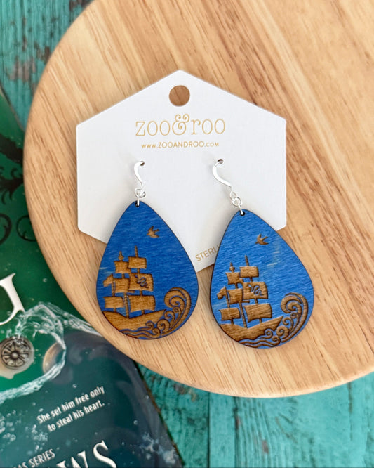 The Ever Ship handmade pirate earrings The Ever King licensed LJ Andrews