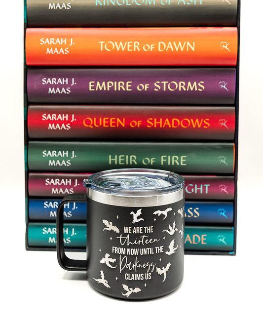 The Thirteen engraved mugs