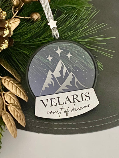 Velaris snowglobe acrylic ornament