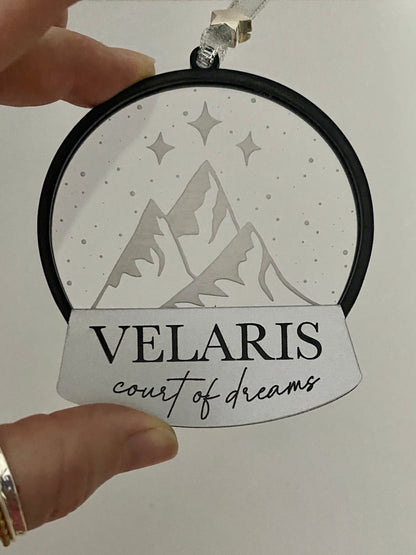 Velaris snowglobe acrylic ornament