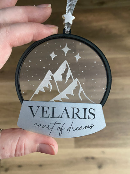 Velaris snowglobe acrylic ornament