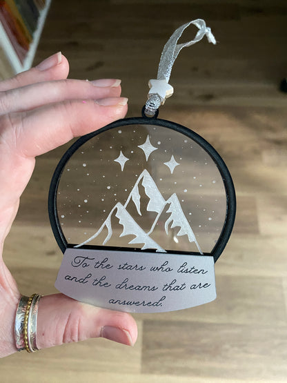 Velaris snowglobe acrylic ornament