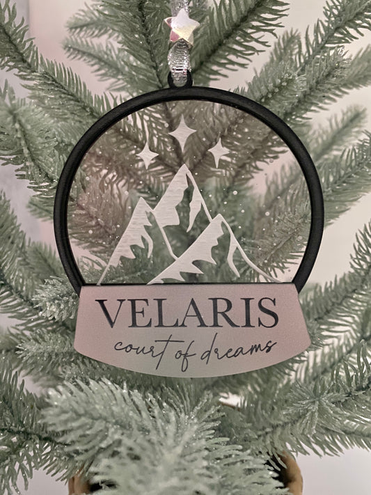 Velaris snowglobe acrylic ornament