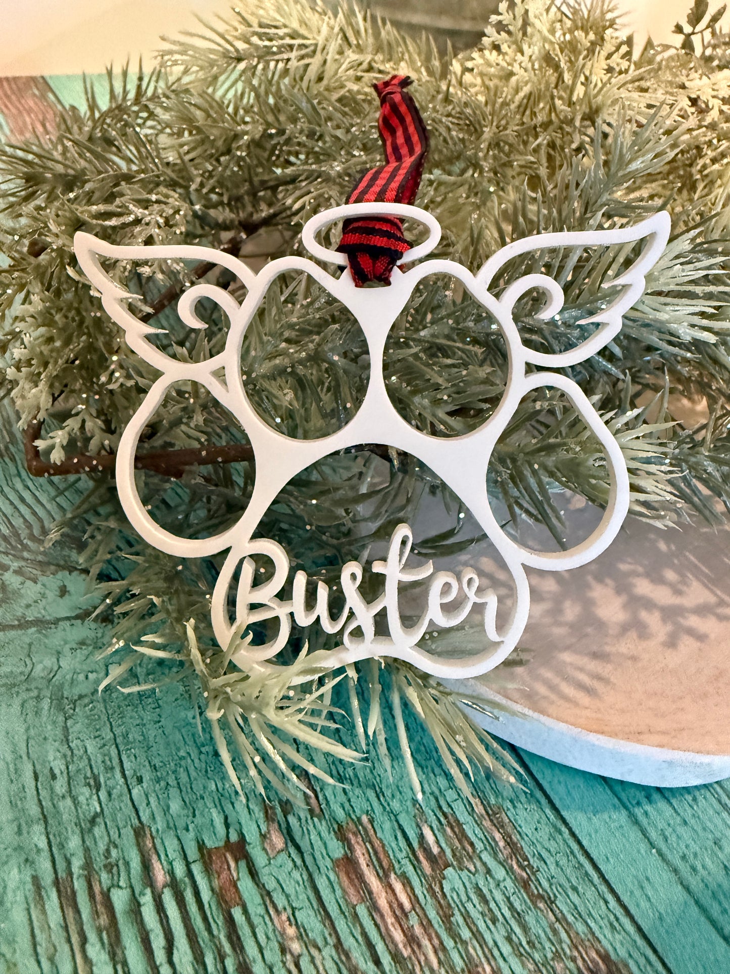 Angel pawprint ornament