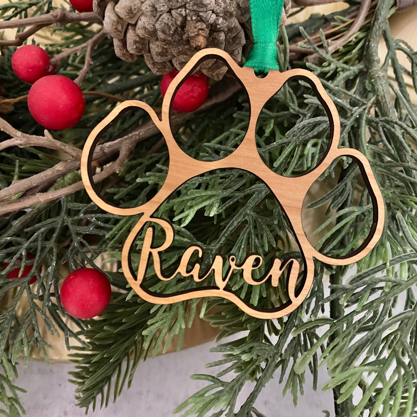 Angel pawprint ornament