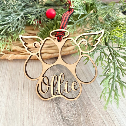 Angel pawprint ornament