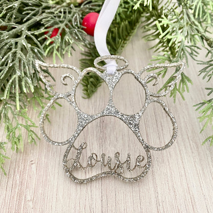 Angel pawprint ornament