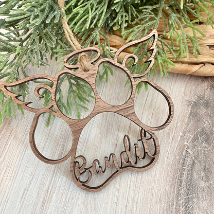 Angel pawprint ornament