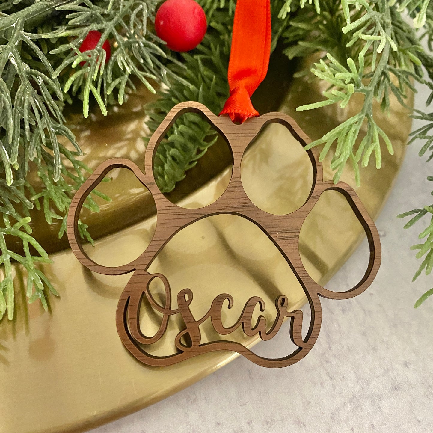 Angel pawprint ornament