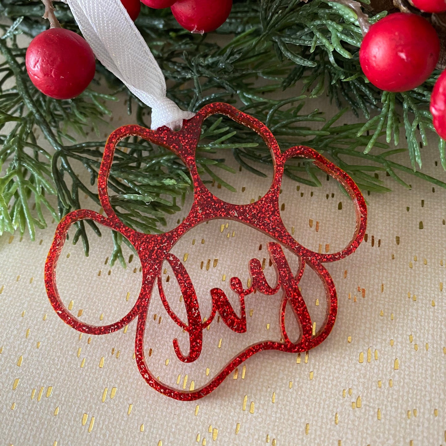 Angel pawprint ornament