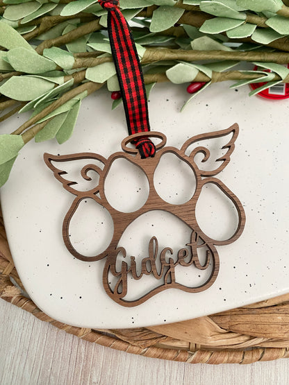 Angel pawprint ornament