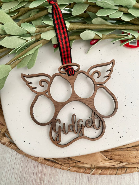 Angel pawprint ornament