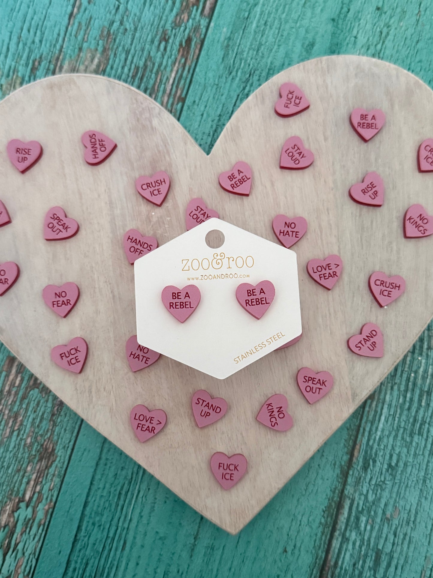 Protest Hearts | Conversation Heart Earrings