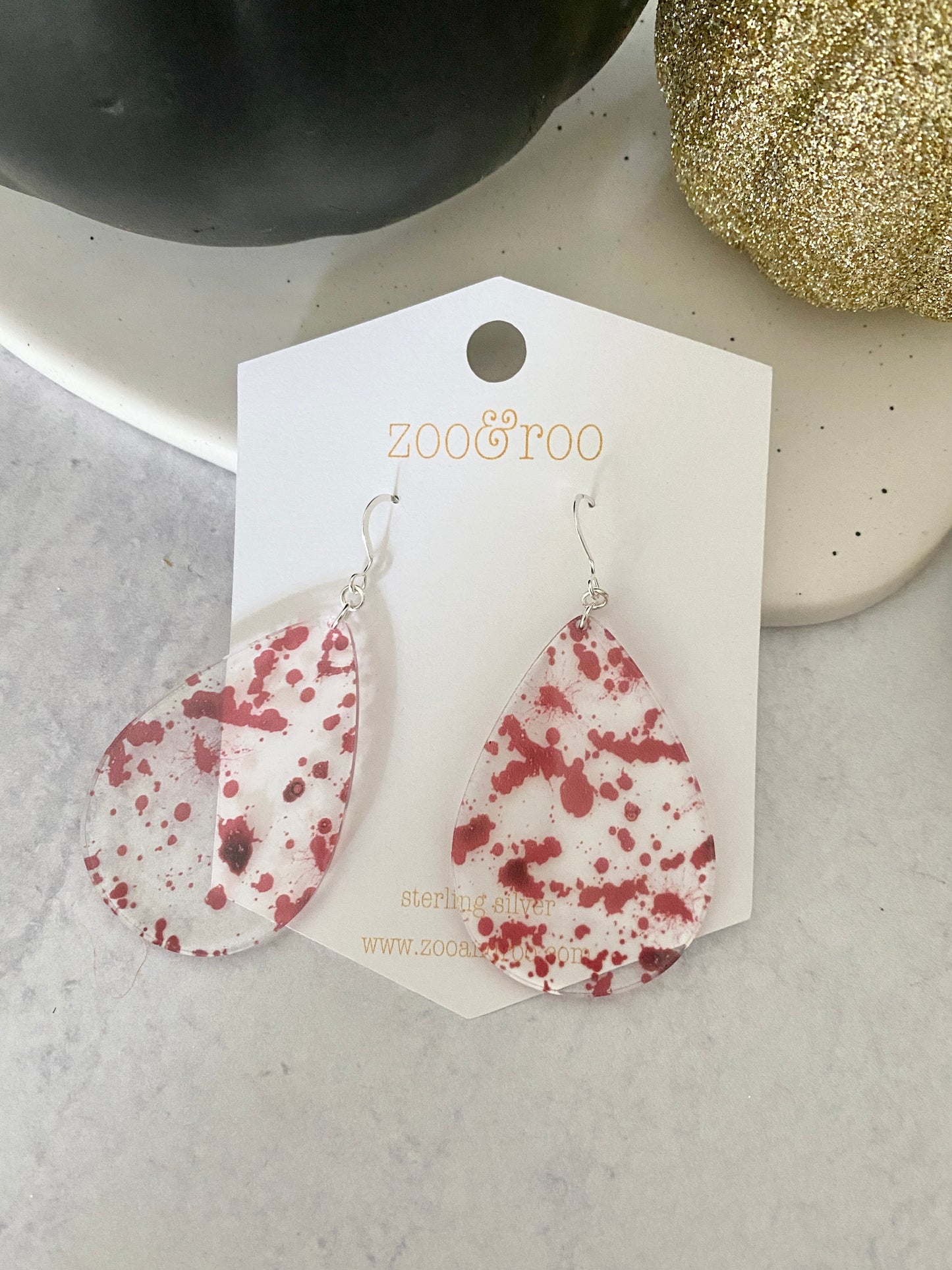 Bloody teardrop earrings