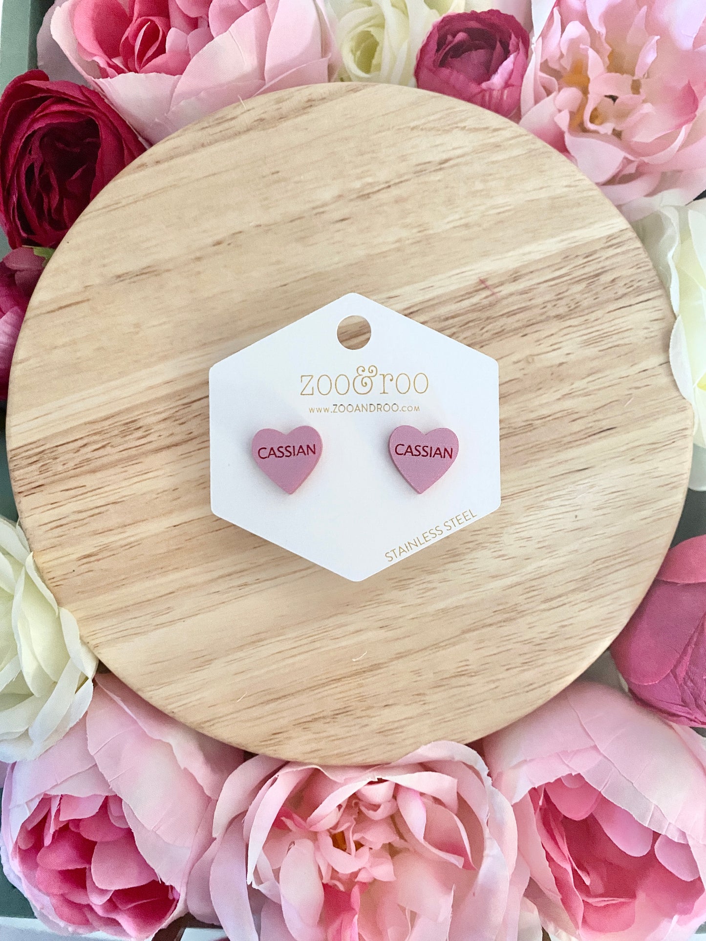 Book Boyfriend Conversation Heart Studs