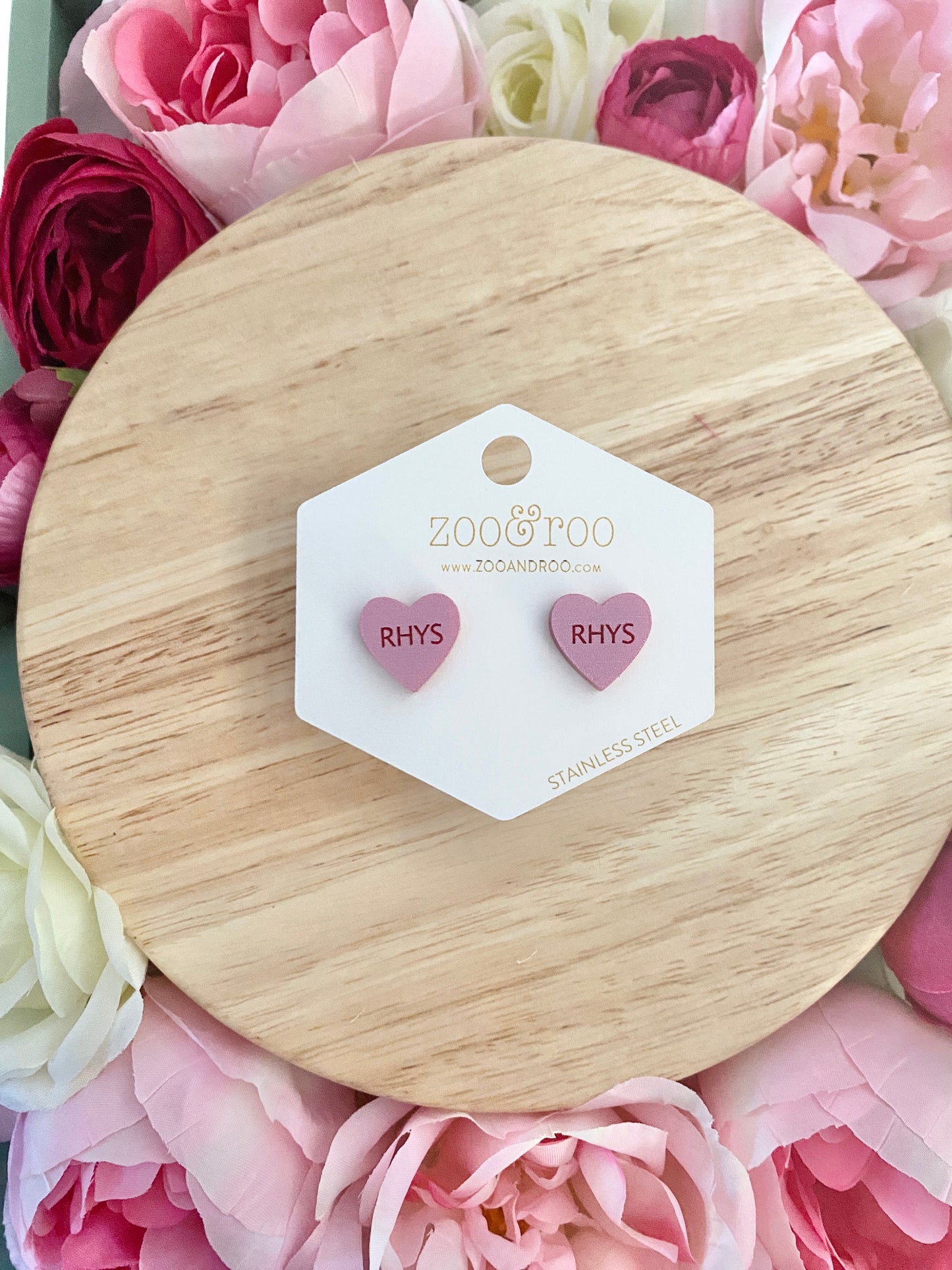 Book Boyfriend Conversation Heart Studs