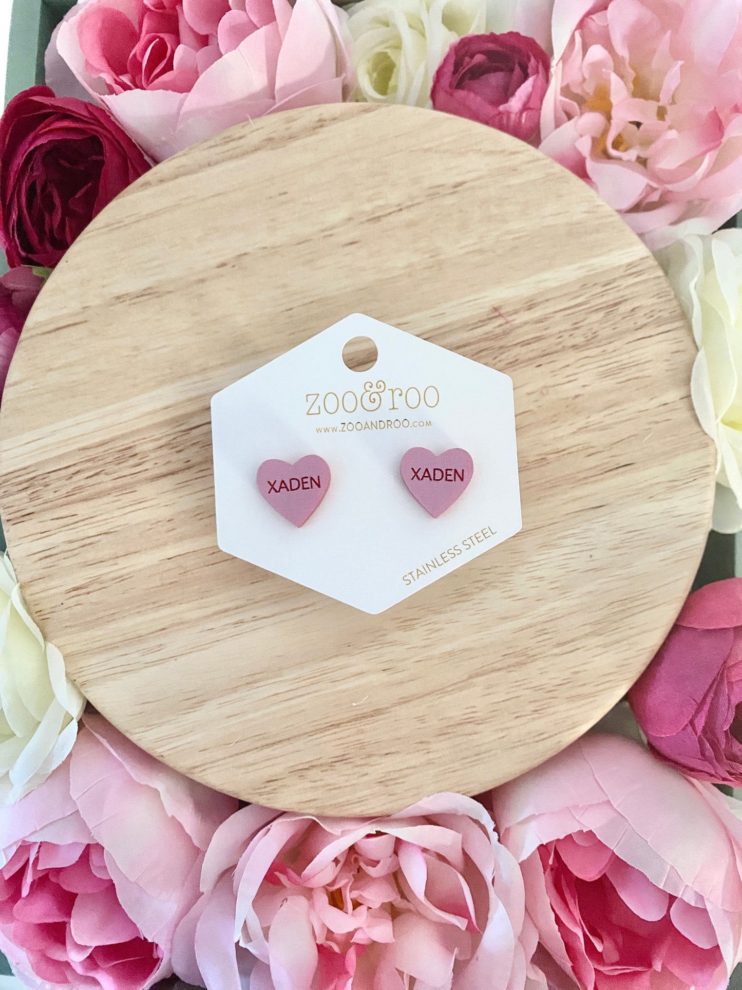 Book Boyfriend Conversation Heart Studs