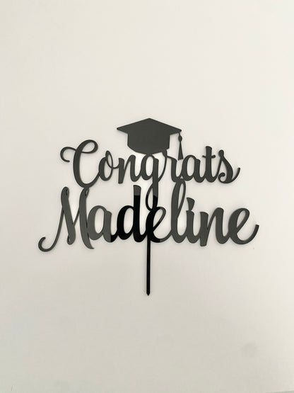 Personalized Congrats Grad Cake Topper