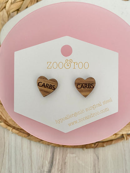 Wood Conversation Heart Studs