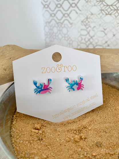 Coral Reef Crab Studs