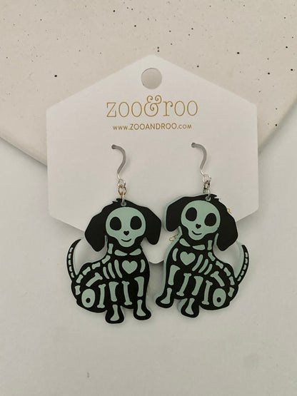 Glow in the dark dog earrings