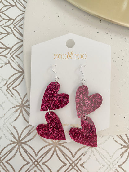 Double the Love Heart Earrings