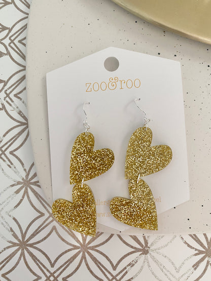 Double the Love Heart Earrings