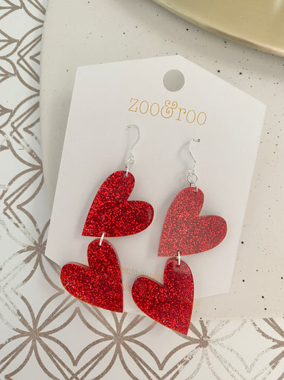 Double the Love Heart Earrings