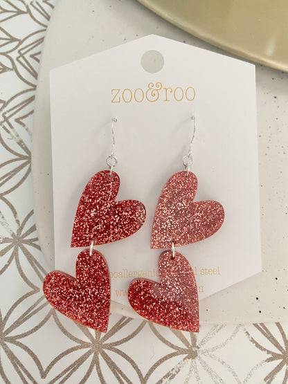 Double the Love Heart Earrings