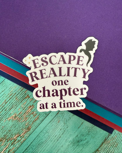 Escape Reality One Chapter at a Time sticker with dragon