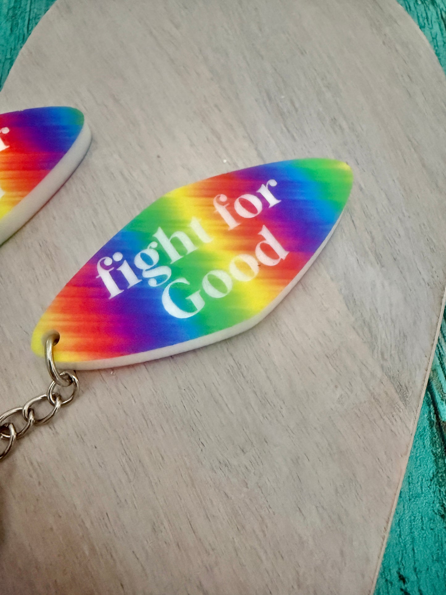 Fight for Good Rainbow Acrylic Keychain