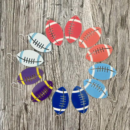 Customizable football earrings