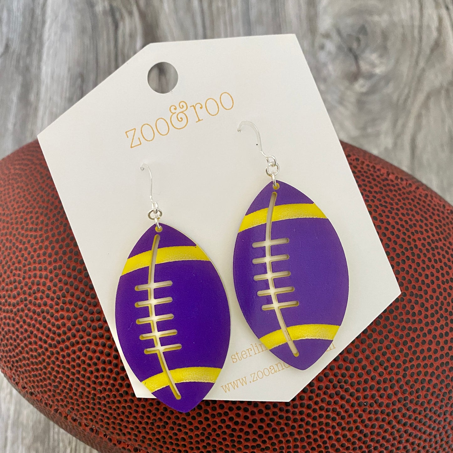 Customizable football earrings