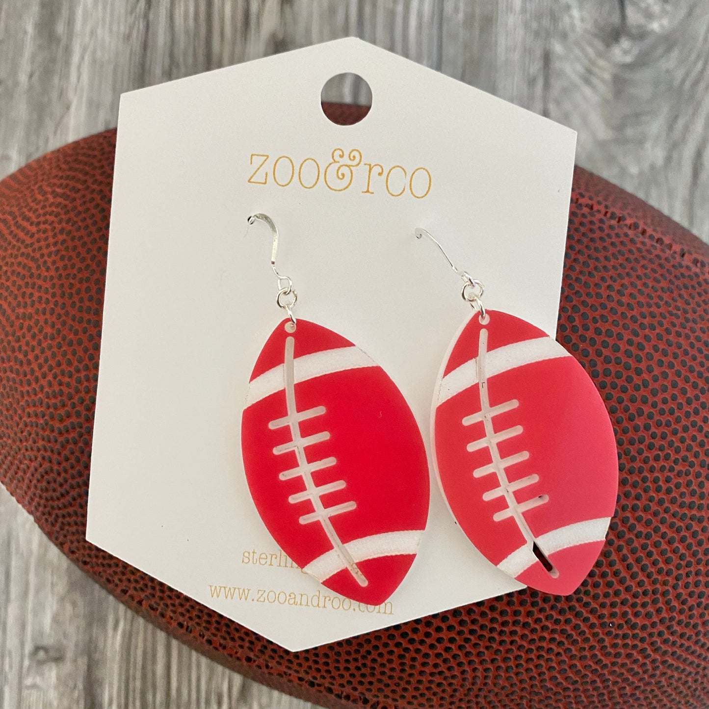 Customizable football earrings