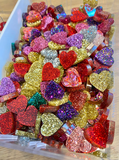 Glitter Heart Studs