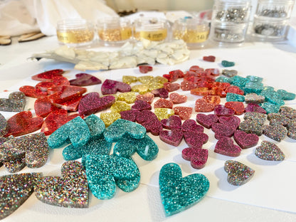 Glitter Heart Studs