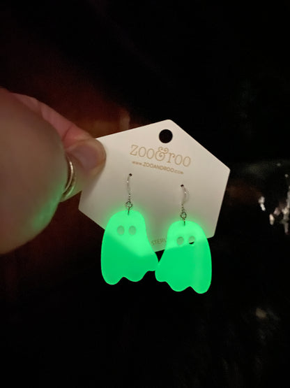 Glow in the dark ghost earrings