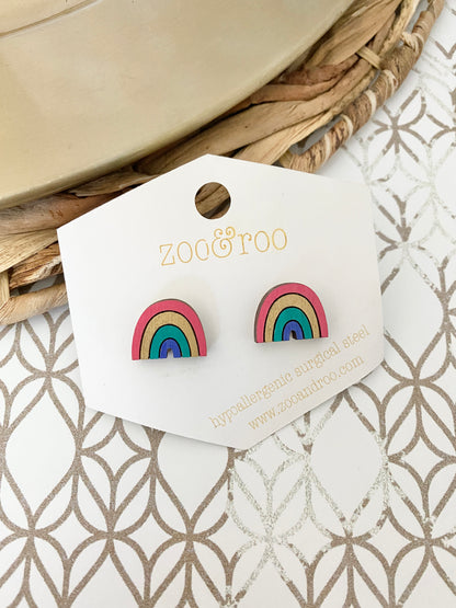 Handpainted Rainbow Studs