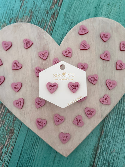 Protest Hearts | Conversation Heart Earrings